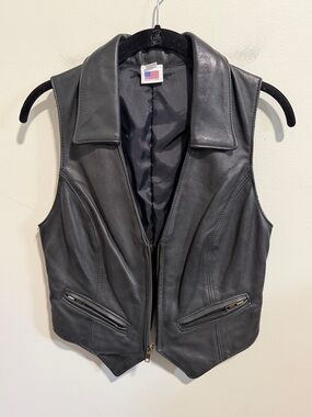 Vintage Leather Vest Size Small